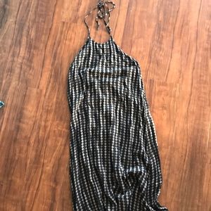 Lulu's black printed cotton maxi dress